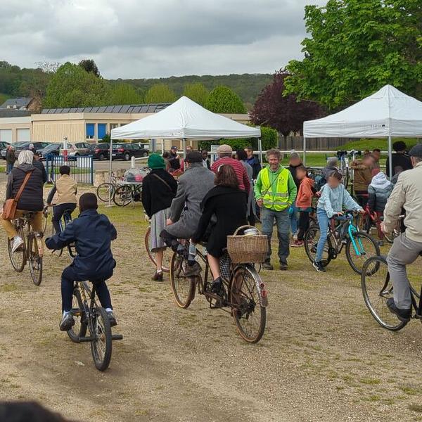 Départ d'une balade en vélo